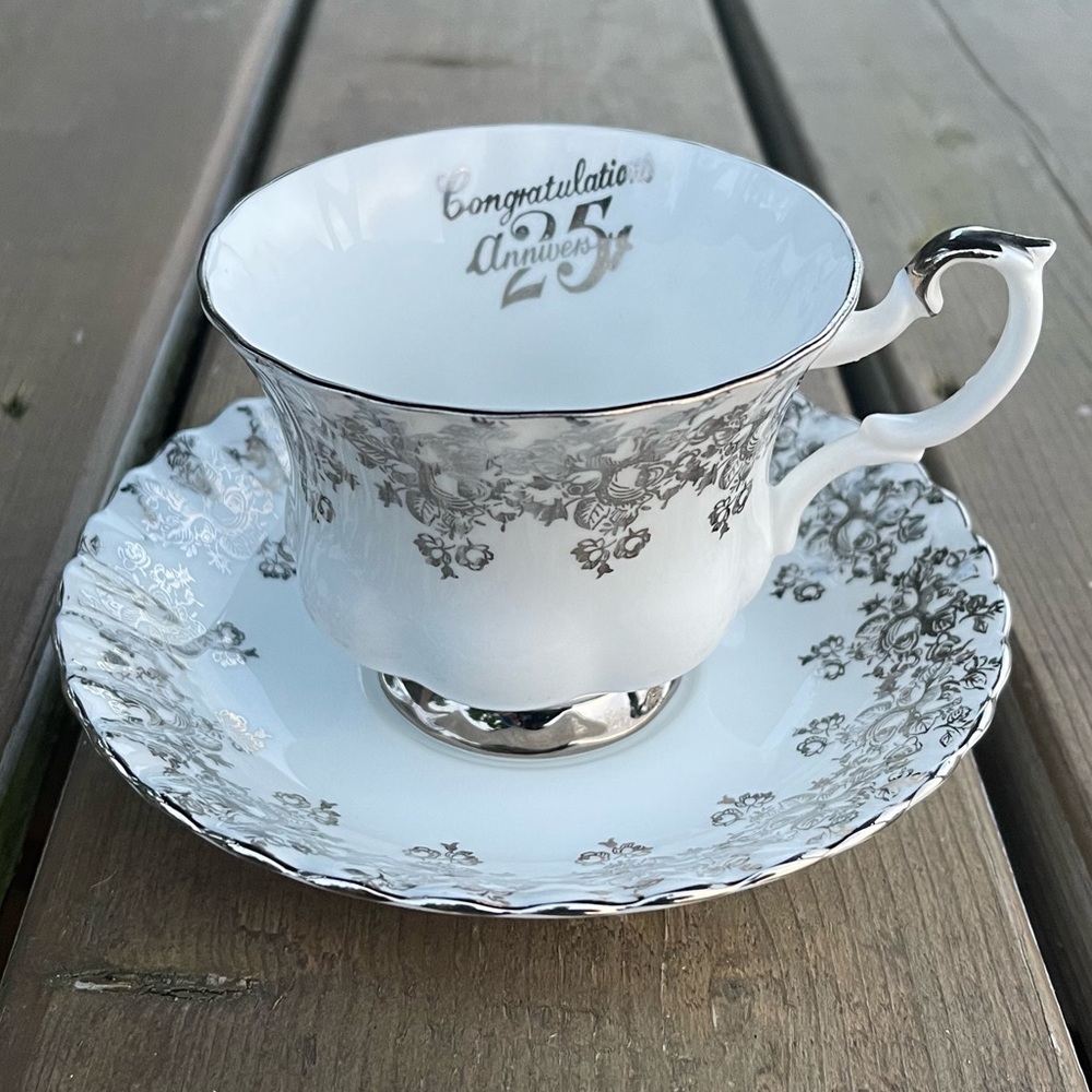 Royal Albert 25th Anniversary Series Bone China Cup and Saucer Set
